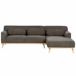 Corner Sofa SIMOS Corduroy Dark Green 3 Seater Left Hand