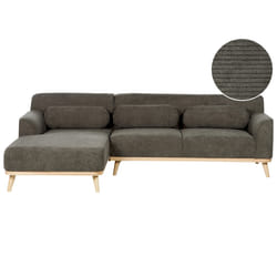 Corner Sofa SIMOS Corduroy Dark Green 3 Seater Right Hand