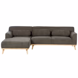 Corner Sofa SIMOS Corduroy Dark Green 3 Seater Right Hand