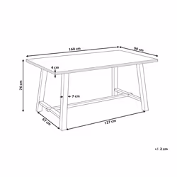 Dining Table BARNES Natural Ash Wood 160 cm 90 cm