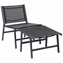 Garden Chair MARCEDDI Metal Black