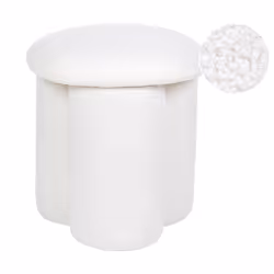 Pouffe CARRINGTON Boucle Off-White 40 cm 40 cm 45 cm