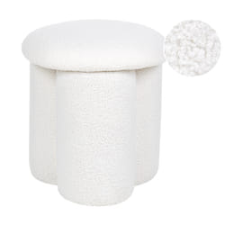 Pouffe CARRINGTON Boucle Off-White 40 cm 40 cm 45 cm