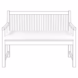 Bench Seat Pad Cushion VIVARA 112 x 54 cm Off-White