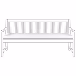 Bench Seat Pad Cushion VIVARA 169 x 50 cm White