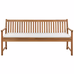 Bench Seat Pad Cushion VIVARA 169 x 50 cm White