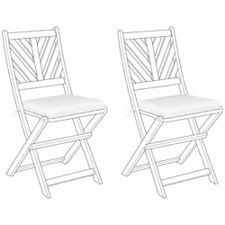 Set of 2 Garden Chair Cushions TERNI 37 x 34 cm Off-White