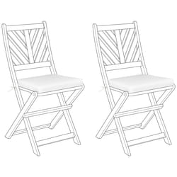 Set of 2 Garden Chair Cushions TERNI 37 x 34 cm Off-White