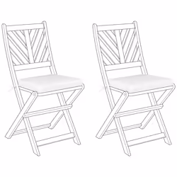Set of 2 Garden Chair Cushions TERNI 37 x 34 cm Off-White