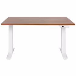 Electric Adjustable Standing Desk 120 x 72 cm Dark Wood and White DESTINES
