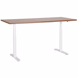 Electric Adjustable Standing Desk 180 x 80 cm Dark Wood and White DESTINAS