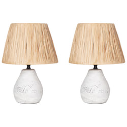 Set of 2 Table Lamps ARWADITO Ceramic Off-White