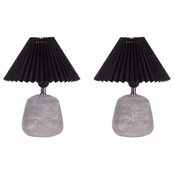 Set of 2 Table Lamps ZEYI Ceramic Black