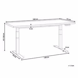 Electric Adjustable Standing Desk 160 x 72 cm Black DESTINES