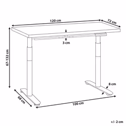 Electric Adjustable Standing Desk 120 x 72 cm Black DESTINAS