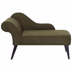 Left Hand Chaise Lounge BIARRITZ Fabric Olive Green