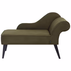 Right Hand Chaise Lounge BIARRITZ Fabric Olive Green