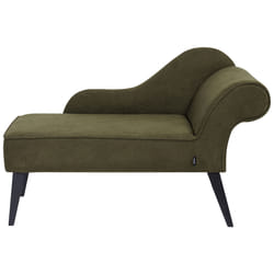 Right Hand Chaise Lounge BIARRITZ Fabric Olive Green