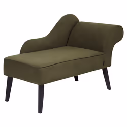 Right Hand Chaise Lounge BIARRITZ Fabric Olive Green