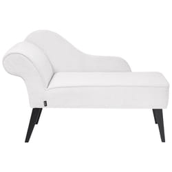 Left Hand Chaise Lounge BIARRITZ Fabric White