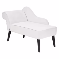 Left Hand Chaise Lounge BIARRITZ Fabric White