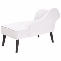Left Hand Chaise Lounge BIARRITZ Fabric White - Additional view 4