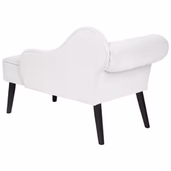Left Hand Chaise Lounge BIARRITZ Fabric White - Additional view 5