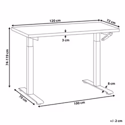 Adjustable Standing Desk 120 x 72 cm Black DESTINES