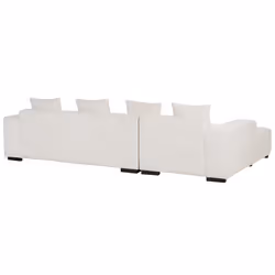 Corner Sofa LUNGO Corduroy Off-White 4 Seater Right Hand
