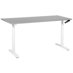 Adjustable Standing Desk 160 x 72 cm Grey and White DESTINAS
