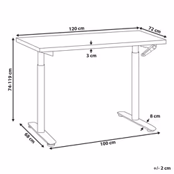 Adjustable Standing Desk 120 x 72 cm Grey and Black DESTINAS