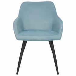 Set of 2 Dining Chairs CASMALIA Velvet Light Blue - Additional view 5