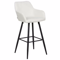 Set of 2 Bar Chairs CASMALIA Velvet Off-White