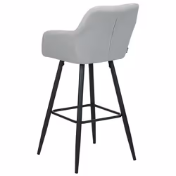 Set of 2 Bar Chairs CASMALIA Velvet Light Grey