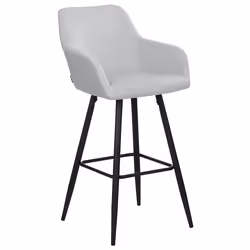 Set of 2 Bar Chairs CASMALIA Velvet Light Grey