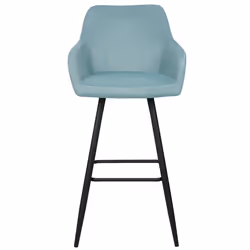 Set of 2 Bar Chairs CASMALIA Velvet Light Blue - Additional view 4