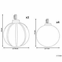 Set of 6 Glass Baubles Red ARGENTIN
