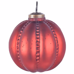 Set of 6 Glass Baubles Red ARGENTIN