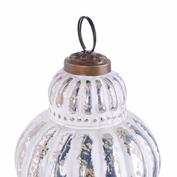 Set of 6 Glass Baubles Silver CREMEUX