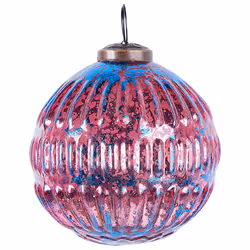 Set of 6 Glass Baubles Pink ASTRAL