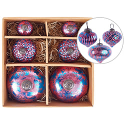 Set of 6 Glass Baubles Pink ASTRALE