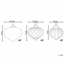 Set of 6 Glass Baubles Pink ASTRALE