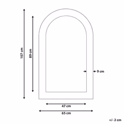 Wall Mirror CHANDON 65 cm 107 cm Wood White