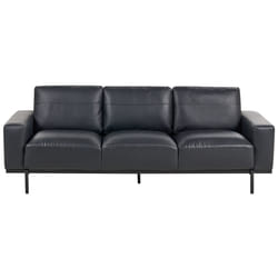 Sofa SOVIK Faux Leather Black 3 Seater
