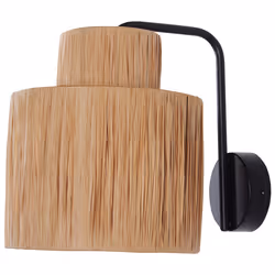 Set of 2 Wall Lamps SHINFA Wicker Natural - Additional view 4