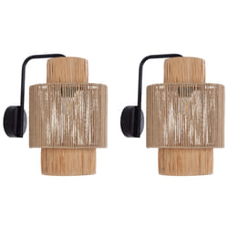 Set of 2 Wall Lamps JAMMA Paper Rope Natural