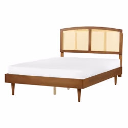 Bed Rattan VARZY 140 x 200 cm (EU Double) Brown