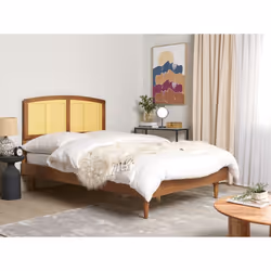 Bed Rattan VARZY 140 x 200 cm (EU Double) Brown