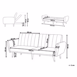 Sofa Bed VIMMERBY Fabric Light Brown 3 Seater