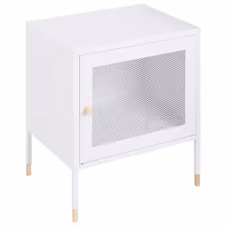 Bedside Table OSSETT Metal White